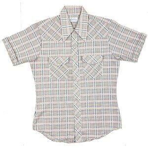 Vtg KMART Mens Shirt Retro Western Pearl Snap Sz Medium 15-15.5 Permanent Press